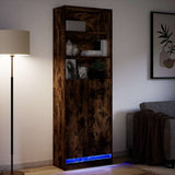 Highboard with LED Smoked Oak 69x32.5x200 cm Engineered Wood 3307909