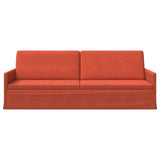 3 Seater Sofa Red Orange 220 x 81 x 82 cm Corduroy Fabric 42041171