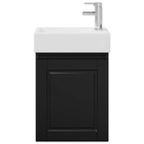 Bathroom Vanity Unit with Tap Black 45.5 x 22.5 x 84 cm 889512