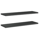Wall Shelves 2 pcs 100x30x3 cm Black Stainless Steel 30288