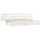 Daybed with Trundle and Drawers without Mattress White 80x200 cm 3302204