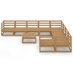 ZNTS 10 Piece Garden Lounge Set Solid Pinewood 3075992