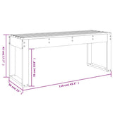 Garden Bench Grey 110x38x45 cm Solid Wood Pine 825095