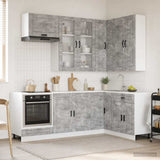 Kitchen Unit PORTO 8 pcs Concrete Grey Engineered Wood 3438500