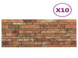 Wall Panels 10 pcs Brown and White 100 x 50 cm EPS Foam 42046094