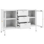 ZNTS Sideboard White 105x35x70 cm Steel and Tempered Glass 336077