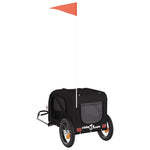 ZNTS Pet Bike Trailer Black Oxford Fabric and Iron 93870