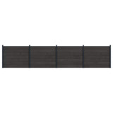 Fence Panel 4 pcs WPC and Aluminium Black 3429477
