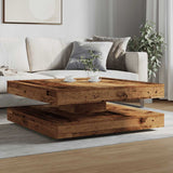 Coffee Table 360-Degree Rotatable Old Wood 90x90x34.5 cm 3321358