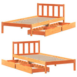 Bed Frame without Mattress Wax Brown 90x190 cm Single Solid Wood Pine 3301486