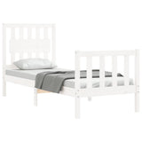 Bed Frame without Mattress White Small Single Solid Wood Pine 3192387