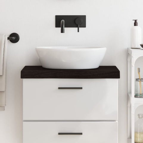 Bathroom Countertop Dark Brown 60x30x cm Treated Solid Wood 3156199