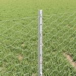 Fence with Posts Silver 0.4 x 25 m Steel 3336984