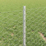 Fence with Posts Silver 0.4 x 25 m Steel 3336984