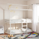 Bunk Bed without Mattress White 75x190 cm Small Single Solid Wood Pine 3282130