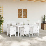 Garden Dining Set 7 pcs White Polt rattan 3378564