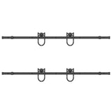 Sliding Door Hardware Kit 183 cm Steel Black 3295737