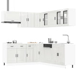 11 Piece Kitchen Cabinet Set Porto Gloss White Engineered Wood 3314933