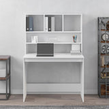 ZNTS Desk with Shelves White 102x45x148 cm Engineered Wood 823000