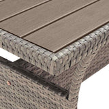 316584 Garden Table Grey 120x70x66 cm Poly Rattan