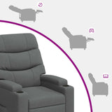 Recliner Massage Chair Dark Grey 75 x 93 x 102 cm Fabric 42051287