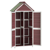 2 Piece Garden Tool Shed Set Mocha Solid Wood Pine 172251