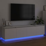 TV Cabinet with LED White 180 x 38 x 49 cm Engineered Wood 3376144