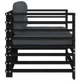 Garden Chairs with Cushions 2 pcs Black Solid Wood Pine 825678