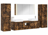 Bathroom Furniture Set 6 pcs Smoked Oak 3407235