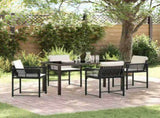 Garden Dining Set 5 pcs Black Poly Rattan 3380742