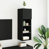 ZNTS TV Cabinet with LED Lights Black 30.5x30x90 cm 837003