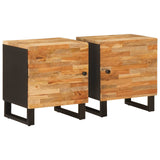 Bedside Cabinet 2 pcs Brown 40 x 33 x 46 cm Solid Mango Wood 4018293