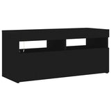 TV Cabinet with LED Lights Black 90x35x40 cm 804383
