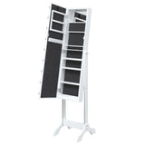 Free-Standing Mirror with LED White 34x37x146 cm 351766