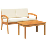 Bistro Set with Cushion 2 pcs Brown Solid Acacia wood 4106468