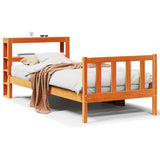 Bed Frame with Headboard without Mattress Wax Brown 90x200 cm 3305776