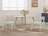 Dining Chair 2 pcs White Solid Rubber Wood 42020516
