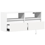 TV Wall Cabinet with LED Lights White 100x31x45 cm 852334