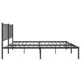 Metal Bed Frame without Mattress with Headboard Black 140x200cm 350865