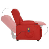 Massage Chair Wine Red Faux Leather 339081