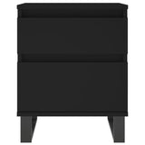 ZNTS Bedside Cabinet Black 40x35x50 cm Engineered Wood 830686