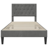 Bed Frame with Headboard Dark Grey 90 x 190 cm Velvet 42027692