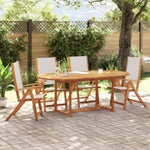 ZNTS 5 Piece Garden Dining Set Solid Wood Acacia and Textilene 3279286