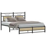 Bed Frame without Mattress Sonoma Oak 137x190 cm Engineered Wood 4106961