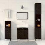 Bathroom Furniture Set with Door 3 pcs Black 30 x 30 x 180 cm 3333089