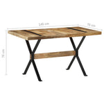 ZNTS Dining Table 140x70x76 cm Rough Mango Wood 321606