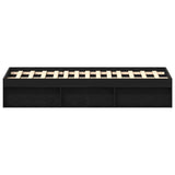 Bed Frame without Mattress Black Oak 150x200 cm Engineered Wood 3329314