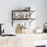 Wall Shelves 2 pcs 75x40 cm Black Stainless Steel 3214514