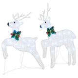 LED Reindeers 5 pcs Silver Fabric 3385888