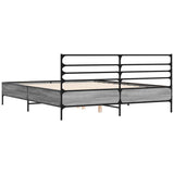 Bed Frame without Mattress Grey Sonoma 150x200 cm King Size 3280050